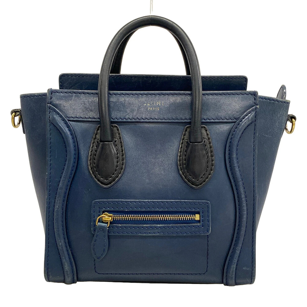 Celine Luggage Nano Shopper Navy Black #304869C10B